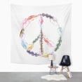 thumbnail image 2 of UFAEZU Color Peace Sign Bird Feathers Vintage Watercolor Boho Love Wall Art Hanging Tapestry Home Decor for Living Room Bedroom Dorm 60x80 inch, 2 of 2