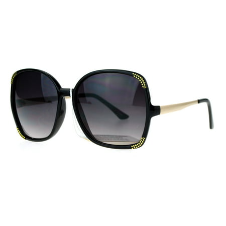SA106 Diva Oversize Butterfly Retro Bling Womens Sunglasses Black Smoke