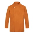 thumbnail image 1 of Nokdvo Chef's Jacket Men Fashion Button Closure Breathable Long Sleeve Work Jacket Spring Summer Baggy Uniform Pockets,Saffron 3XL, 1 of 4
