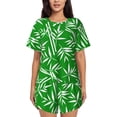 thumbnail image 1 of Balery Bamboo Conjunto de Pijama para Mujer con Estampado, Dos Piezas de Manga Corta y Shorts, Ropa de Dormir Suave con Cuello Redondo y Bolsillos-Small, 1 of 1