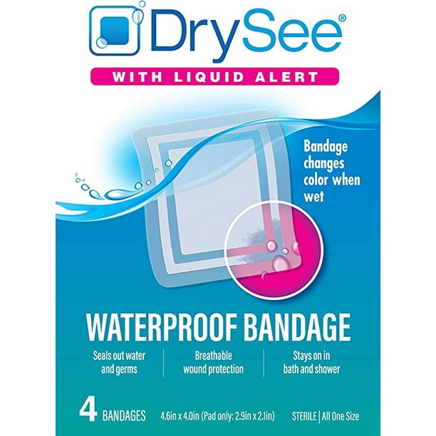 DrySee Waterproof Bandages Large Bandages for Wound Care, Tattoos