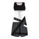thumbnail image 5 of Camisón corto estampado con bolsillos para mujer, sin mangas, con pliegues, cuello redondo, de poliéster, 5 of 5
