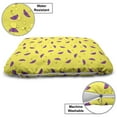 thumbnail image 3 of Umbrella Pet Bed, Print of Colored Rain Accessory Patterns Along Retro Design Seasonal Art, Resistant Pad for Dogs and Cats Cushion with Removable Cover, 24" x 39", Yellow and Violet, by Ambesonne, 3 of 4