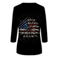thumbnail image 6 of 4th of July 3/4 Sleeve American Flag Shirts for Women Stars Stripes USA Flag Shirts Patriotic Shirt Cute Graphic Tees Graphic Patriotic Tunic Tops, 6 of 6