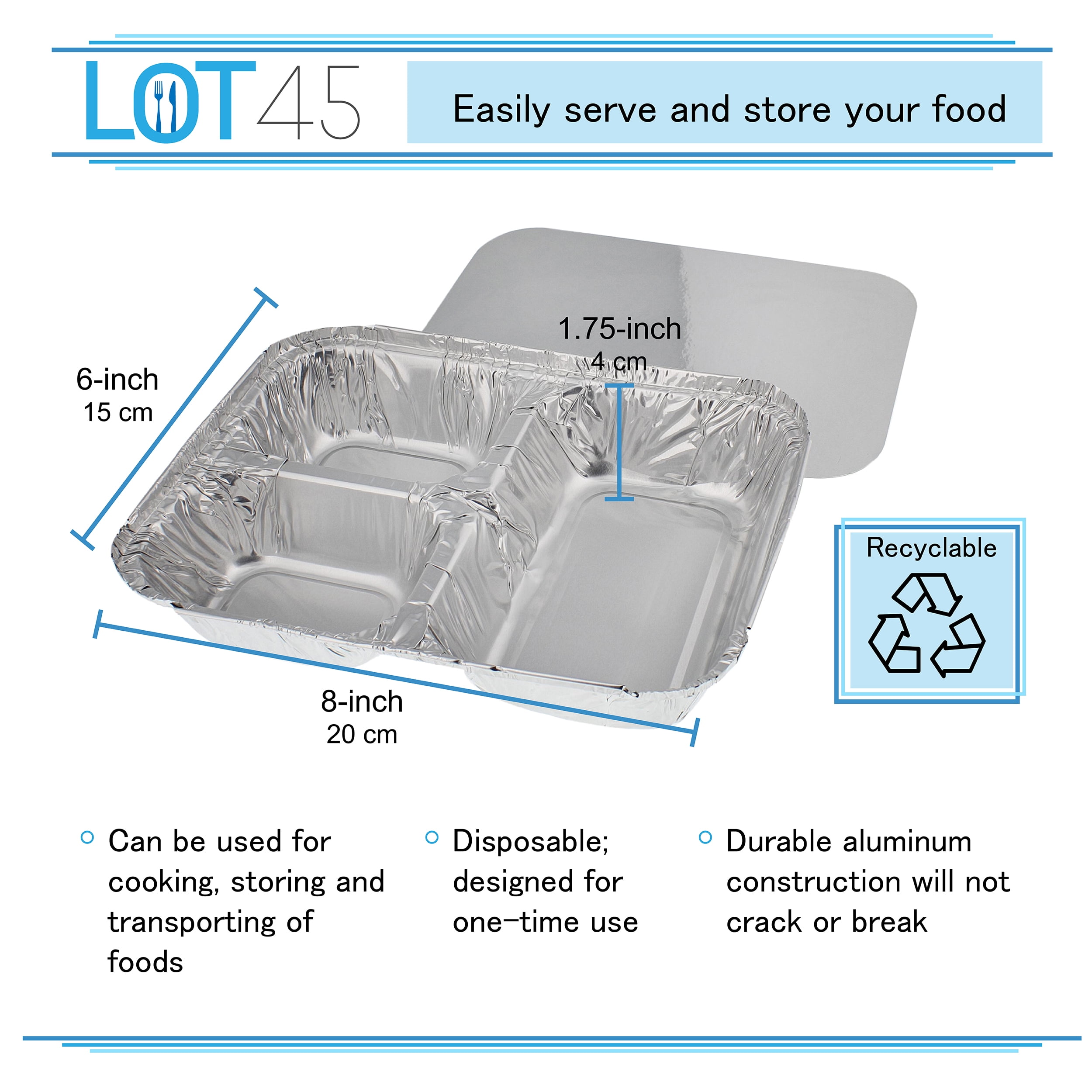 8.3x6.3 Aluminum Foil Pans, Disposable Trays Containers for Roasting - On  Sale - Bed Bath & Beyond - 36190265
