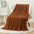 thumbnail image 3 of Battilo Caramel Throw Blanket for Couch, Chenille Rust Blanket Throw,Fall Blanket,51"x67", 3 of 9