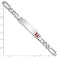 thumbnail image 2 of 925 Sterling Silver Polished Medical ID Figaro Link Bracelet 7 Inch Lobster Claw Identification Bracelet for Women, 2 of 2