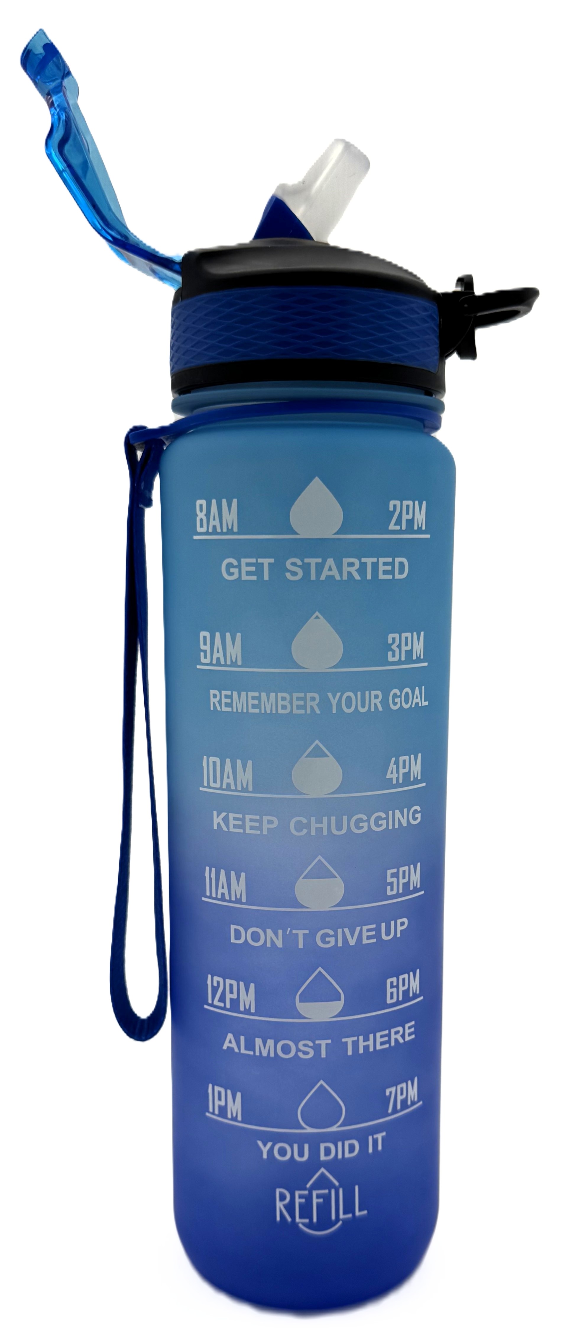 Alaskagift Water Bottle 32oz Turq Time Marker