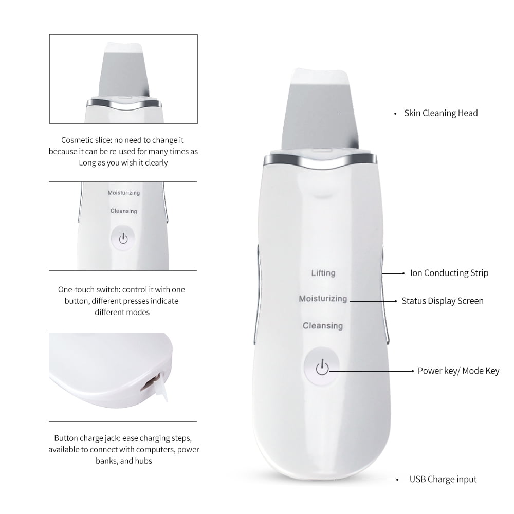 Ultrasonic Face Skin Scrubber Facial Cleaner Skin Peeling Blackhead Removal Revitalize Your Face Naturally