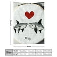 thumbnail image 3 of FCXZI Sharks Heart Cross Stitch Lightweight Flannel Blanket, Multi-Purpose 40*50in, 3 of 7