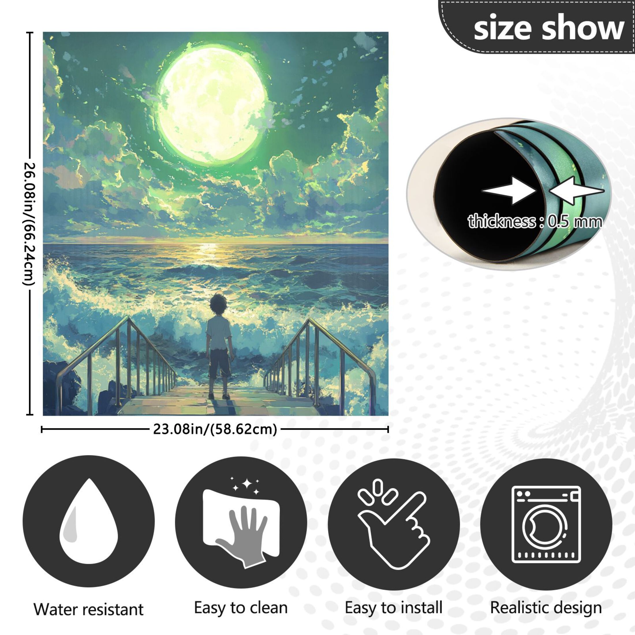 Dishwasher Magnetic Sticker 23x26 Inch Refrigerator Magnetic Sticker Washing Machine Magnetic Sticker Kitchen Panel Magnetic Sticker Home Decor Appreciate The Moon
