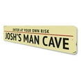 thumbnail image 4 of Man Cave Entrance Warning Novelty Decor, Metal Wall Sign - 4x18 Inches, 4 of 4