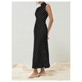 thumbnail image 3 of Vestido largo Milumia de lunares, cuello alto, sin mangas, talla S, 3 of 5