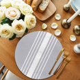 thumbnail image 3 of Round Placemats Set of 4 Grey Vertical Stripes Place Mats Washable Woven Placemat Classic Striped Circle Braided Table Mat for Kitchen Dining Table Party Home Decor 15 Inch, 3 of 8