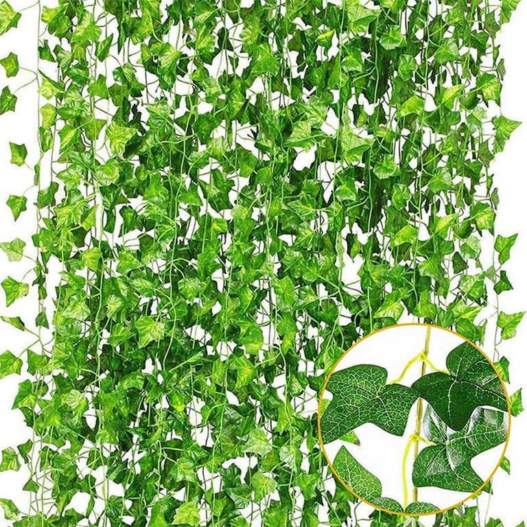 Artificial Vine Plants Hanging Ivy Green Leaves Garden Decoration Garland  Grape Without Pot Fake Greenery Plant