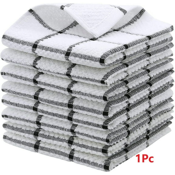 QLFSCXG 1Pc 12X12 Inches Dish Cloth for Kitchen Washing Dishes, Super Absorbent Dish Rags, Cotton Terry Cleaning Cloths White