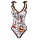 thumbnail image 1 of Conjunto de traje de baño de una pieza con tirantes cruzados Especial para trajes de baño Vestido de playa de gasa fijo para mujer, 1 of 6