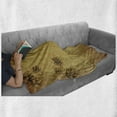 thumbnail image 6 of Japanese Soft Flannel Fleece Throw Blanket, Bamboo on Old Grunge Weathered Antique Paper Texture Vintage Feng Shui, Cozy Plush for Indoor and Outdoor Use, 70" x 90", Apricot Olive Green, by Ambesonne, 6 of 6