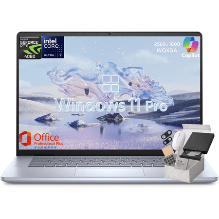 Dell Inspiron 16 Plus Laptop - Intel Core Ultra 7 155H, NVIDIA GeForce RTX 4060, 16" 2.5K 120Hz, Backlit Keyboard, Win 11 Pro, MS Office, 32GB DDR5 + 1TB SSD