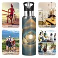 thumbnail image 5 of Water Bottles 20oz Straw Lid Wide Mouth Stainless Steel for School Sport Travel Abstract Clear Cerulean Geometric, 5 of 9