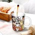 thumbnail image 3 of Yiaed Cats & Dogs Group Print Ceramics Coffee,Large Handle Design,Extra Large Tea and Coffee Cup for Office and Home Mugs, 3 of 6