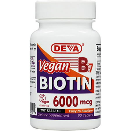 Deva Vegan Vitamins Vegan Biotin 6000 Mcg 90 TAB (Pack of