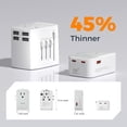 thumbnail image 3 of Universal Travel Adapter 20W, TESSAN Ultra Slim International Power Adapter with 2 USB-C 1 USB-A, Travel Plug Adaptor Worldwide for US to European UK Spain Italy England New Zealand (Type C G A I), 3 of 4