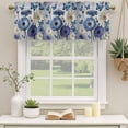 thumbnail image 3 of 2 Pack Valances for Windows, Blue White Daisy Window Valances for Living Room/Bedroom/Bathroom, Elegant Floral Butterflies Pastoral Light Filtering Kitchen Curtain Valance 42"W x18" L, 3 of 9