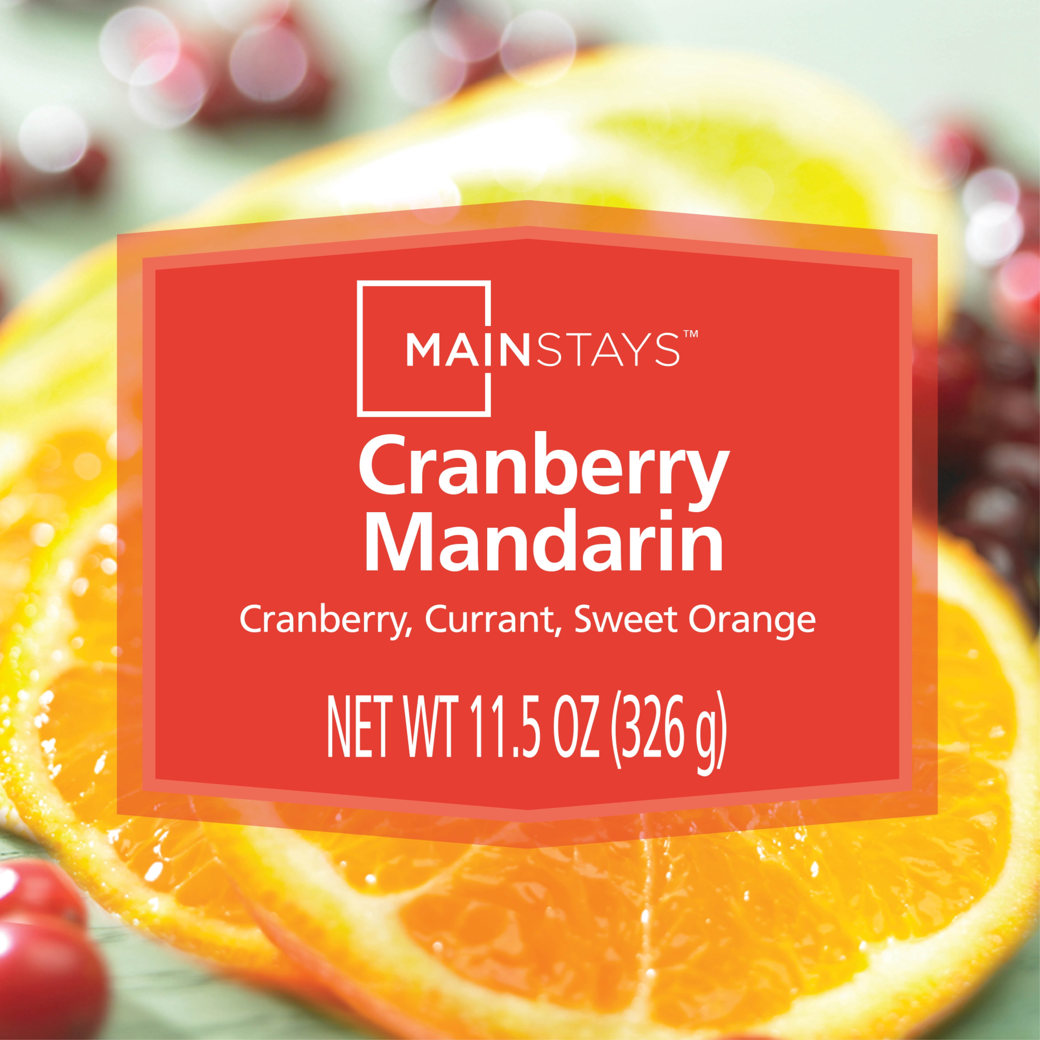 Mainstays 3-Wick Scented Glass Jar Candle, Cranberry Mandarin, 11.5oz.