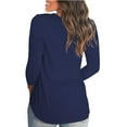 thumbnail image 7 of Baqcunre Sweatshirt For Women Womens T Shirts V Neck Long Sleeve Tops Autumn Priming Solid Color Tops For Women 2023 T Shirts For Women Blue 1 3XL, 7 of 7