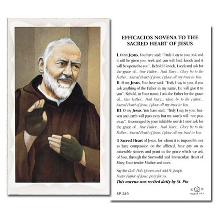 

Saint Pio Catholic Prayer Holy Card with Prayer on Back Pack of 100