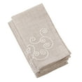 thumbnail image 2 of Saro Lifestyle Embroidered Swirl Design Natural Linen Blend Napkin - Set of 4, 2 of 4