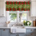 thumbnail image 2 of Christmas Farmhouse Short Window Curtain Valances, Xmas Botanical Berry Green Red Plaid Rod Pocket Kitchen Valances for Living Room Bedroom Bathroom Cafe 54" x 18", 2 of 8
