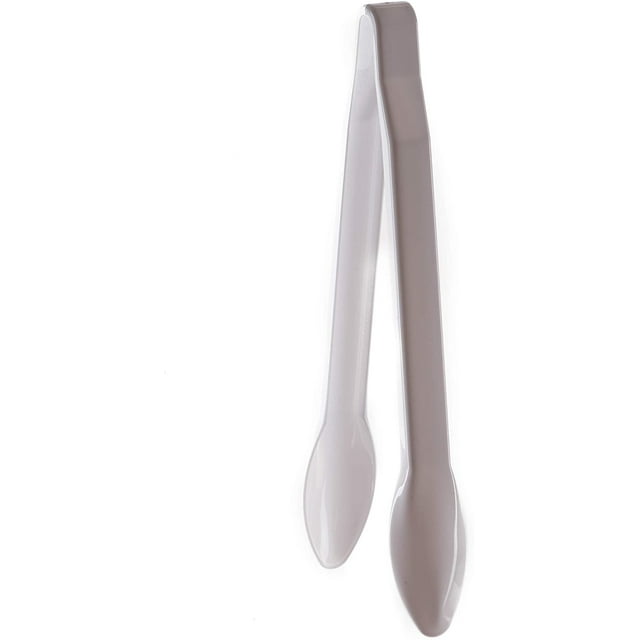 Set of 6 Heavy Duty White Serving Tongs 9 inch Plastic Disposable
