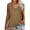 Khaki, variant on Summer V-Neck Sleeveless Solid Color Plus Size Women Tank Tops Shirt