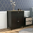thumbnail image 2 of HOMCOM Armoire de Rangement Buffet Bahut avec Doubles Portes Noir, 2 of 10