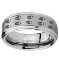 thumbnail image 2 of Tungsten Deer Tracks 8mm Brushed Gray Step Edges Men Ring, 2 of 2