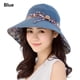 thumbnail image 3 of Naiovety Sombrero de paja plegable para mujer y niña, para viajes al aire libre, playa, ala ancha Sombreros azul Naiovety PS10131-01, 3 of 6