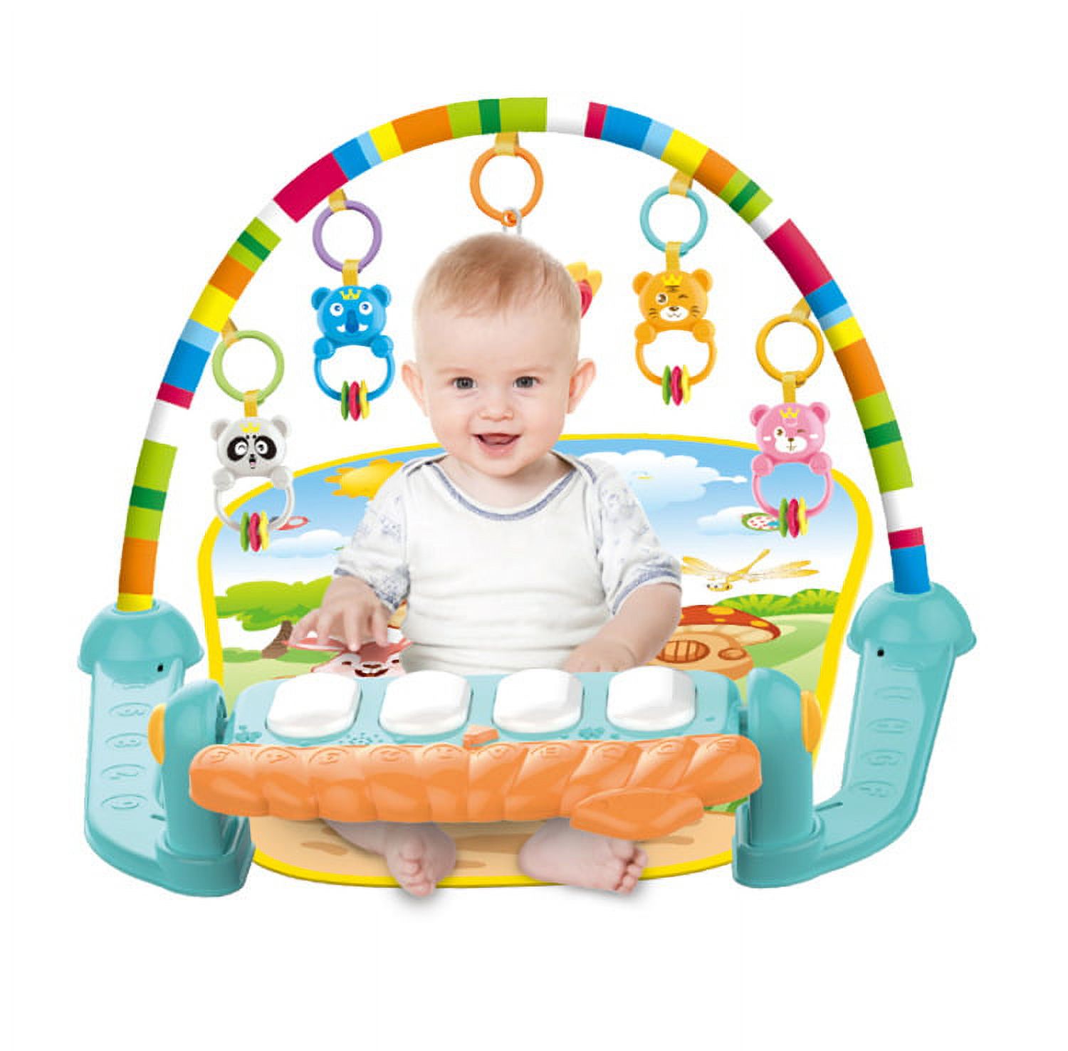 Baby Play Mat for Infant with Music and Mirror, Newborn Piano Activity Center Toys Gym Floor Playmat for Boys Girls - image 2 of 7