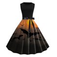 thumbnail image 1 of Robe Sans Manches à Col Rond Imprimée pour Femmes, Robe de Bal Élégante et Fluide pour Fête, 1 of 3