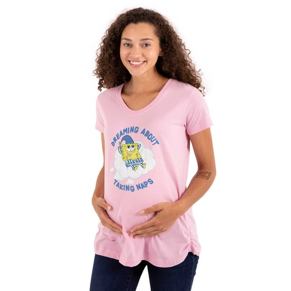 SpongeBob Dreaming About Taking Naps Women's Maternity T Shirt Tee Brisco Brands 2X