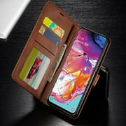 Samsung Galaxy S21 Case, Starshop Premium Leather Wallet Pocket Credit Card Slots-Brown