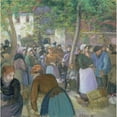 thumbnail image 2 of Camille Pissarro 20x20 Gold Ornate Framed and Double Matted Museum Art Print Titled - Poultry Market at Gisors (1885), 2 of 4
