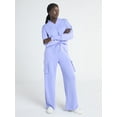 thumbnail image 2 of Scoop Women’s and Women’s Plus Ultimate Scubaknit Wide Leg Cargo Sweatpants, Sizes XS-4X, 2 of 5