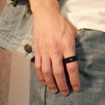thumbnail image 7 of GY Black and Blue Ring 8mm Tungsten Carbide Ring for Men Wedding Band Man Ring, 7 of 7