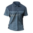 thumbnail image 4 of Men's golf shirt casual sports V-neck short-sleeved polo shirt Light Blue 2X, 4 of 4