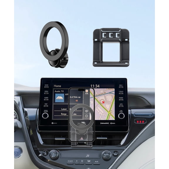 MaserWeller Car Phone Holder for 2021-2024 Toyota Camry/Hybrid Accessories, 360° Rotation Phone Mount Compatible with MagSafe, Cell Phone Holder Does Not Affect Air Vent