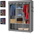thumbnail image 1 of Closet Organizador Armable De Tela Y Tubo Armario De Ropa Minimalista 170 x 130 x 45 Ropero Organizador para Dormitorio Soporta hasta 33 LB (Gris), 1 of 6