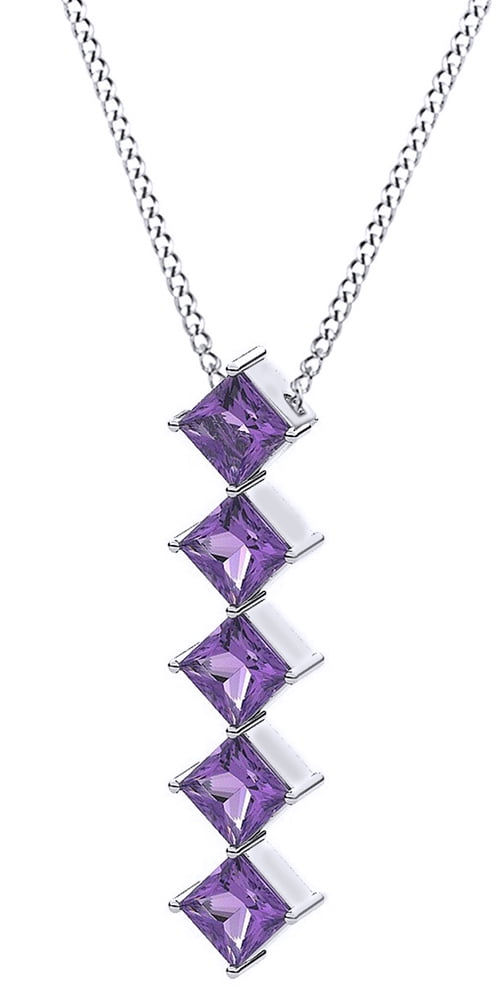 14K Solid 14K Yellow gold  Amethyst=1.65 carats and diamond pendant 