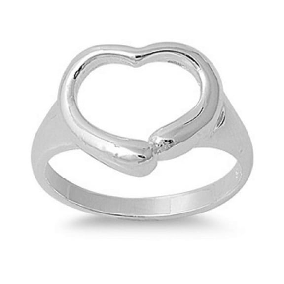 925 Sterling Silver Busy Heart Ring Size 5